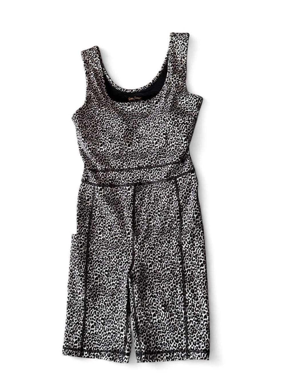Lilly Pulitzer Black & White Leopard Print Jumpsuit